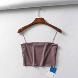2020 Summer Women's Crop Top Sexy Elastic Cotton Camis sleeveless Short Tank Top Bar - Virtual Blue Store