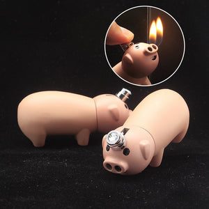 Mini Funny Piggy Gas Lighters Cigarette Cigar Pipe Gadgets for Men Gift Smoking Accessories Unusual Lighters - Virtual Blue Store