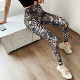 Ink Printing Fitness Leggings Women Gym Elastic Tight Training Running Legging Quick Dry High Waist Yoga Pants Sport Legging - Virtual Blue Store