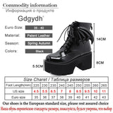 Gdgydh New Fashion Angel Wing Ankle Boots High Heels Patent Leather Womens Platform Boots Punk Gothic Sexy Model Shoes Prefect - Virtual Blue Store