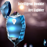 The New Diamond Rechargeable Arc Electric Lighter USB Charging Cigarette Windproof Cool Lighter Men's Gift