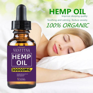 30ML Organic Hemp Oil 3000mg CBD Hemp Seeds Oil Extract Drops for Skin Pain Relief Reduce Anxiety Better Sleep Anti Stress - Virtual Blue Store