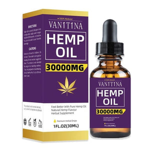 30ML Organic Hemp Oil 3000mg CBD Hemp Seeds Oil Extract Drops for Skin Pain Relief Reduce Anxiety Better Sleep Anti Stress - Virtual Blue Store
