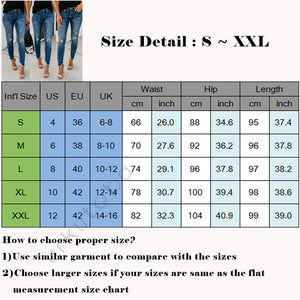 Women Stretch Ripped Distressed Skinny High Waist Denim Pants Shredded Jeans Trousers Slim Jeggings Laides Spring Autumn Wear - Virtual Blue Store