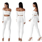 Women Knitted Lounge Wear Sets 2pcs Crop Top  Suit Ladies  Tracksuit Set Autumn Casual Streetwear Clubwear - Virtual Blue Store