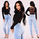 ITFABS Newest Arrivals Fashion Hot Women Lady Denim Skinny Pants High Waist Stretch Jeans Slim Pencil Jeans Women Casual Jeans - Virtual Blue Store