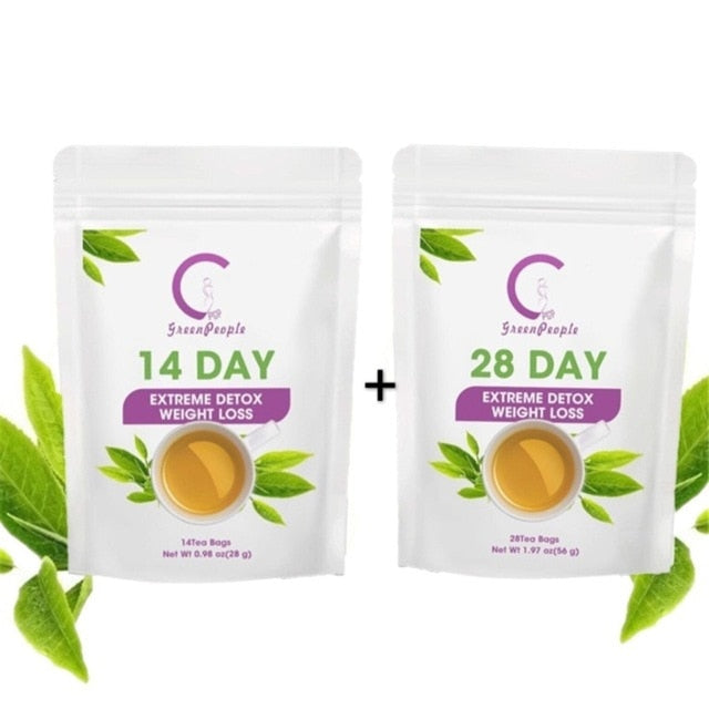 Fat Burn 28 Day Detox Tea Detox  Reduce Bloating And Constipation Weight Loss Body Cleanse For Women And Men - Virtual Blue Store