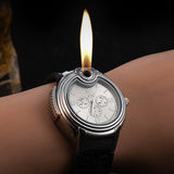 Watch Watch Style Metal Open Flame Lighter Creative Men's Sports Open Flame Watch Lighter Inflatable Adjustable Fmale Encendedor