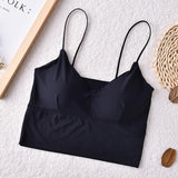 Seamless Tops Women Fashion Tank Top Female Camisole Sexy Tank Tops Streetwear Solid Color Intimate Lingerie with Massage Pad - Virtual Blue Store