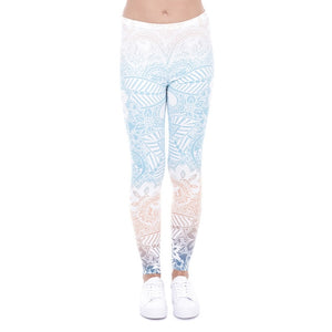 Women Fashion Legging Aztec Round Ombre Printing leggins Slim High Waist Leggings Woman Pants /40 - Virtual Blue Store