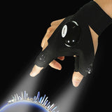 Fingerless Glove LED Flashlight Torch Outdoor Tool Fishing Camping Hiking Survival Rescue Multi Light Tool Left/Right Hand - Virtual Blue Store