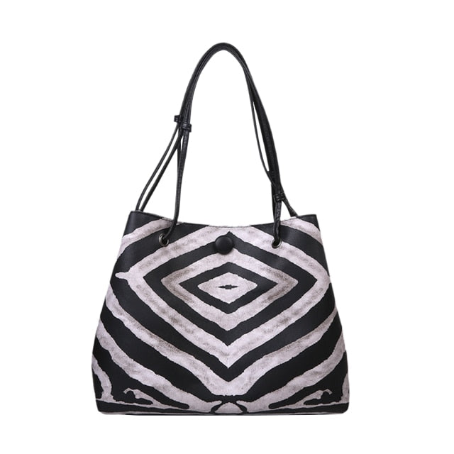 Leopard Zebra Large Tote bag 2020 Fshion New High-quality Leather Women's Designer Handbag High capacity Shoulder Messenger Bag - Virtual Blue Store