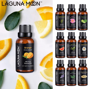 Lagunamoon 30ML Essential Oils 1OZ Rose Tea Tree Massage Humidifier Peppermint Frankincense Lavender Jasmine Oil Essential - Virtual Blue Store
