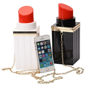 Customize Rhinestones Lipstick Shoulder Bags Women Handbags Evening Purse Fashionable Designer Handbags Luxury storage bag - Virtual Blue Store