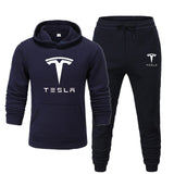 Sweatshirt Club Set Tesla Hoodie Men and Women Casual Fleece Hoodie Men + Hip Hop Pants Hoodie Sports Suit - Virtual Blue Store