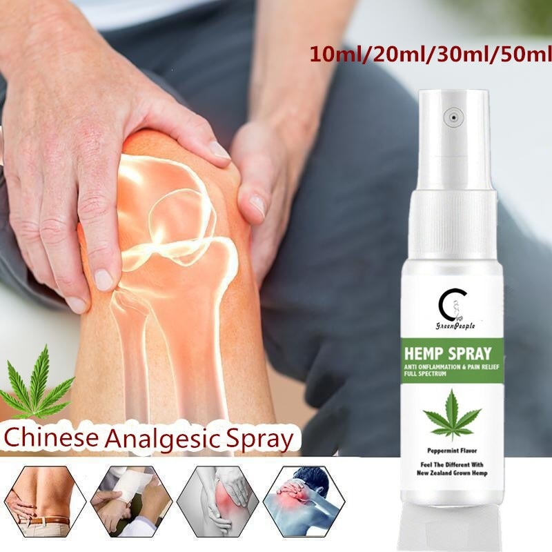 GreenPeople Hemp oil CBD Pain Relief Medicament  Rheumatism Arthritis Muscle Sprain Knee Waist Pain Back Shoulder Herbs Spray - Virtual Blue Store