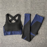 2/3PCS Seamless Women Yoga Set Workout Sportswear Gym Clothing Fitness Long Sleeve Crop Top High Waist Leggings Sports Suits - Virtual Blue Store