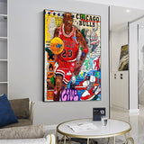 Graffiti Wall Art Famous Basketball Player Canvas Paintings on The Wall Art Street Posters and Prints for Home Cuadros Decor - Virtual Blue Store