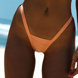 Solid Color Sexy Brazilian Thong Bikini Women's Swimsuit Push Up Swimwear Female Swim Bathing Suit Beach Bikinis Set Bather 2021 - Virtual Blue Store