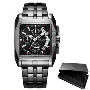 MEGIR New Men's Watch Top Brand Stainless Steel Waterproof Luminous Quartz Watch Men's Fashion Chronograph Men's Sports Watch - Virtual Blue Store