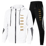 new autumn and winter men's suit hoodie + pants striped sports suit casual sports shirt track suit brand sportswear - Virtual Blue Store