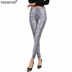 YSDNCHI High Waist Legging Breathable Slim Snake Printing Leggings Push Up Elastic Leggin Slim Ladies Trousers Stretch Legging - Virtual Blue Store