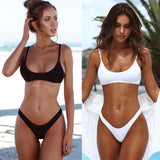 2020 Sexy Women Solid Bikini Thong Bikinis Set Girls Beachwear Female Bathing Suit Swimming Suit Biquini - Virtual Blue Store
