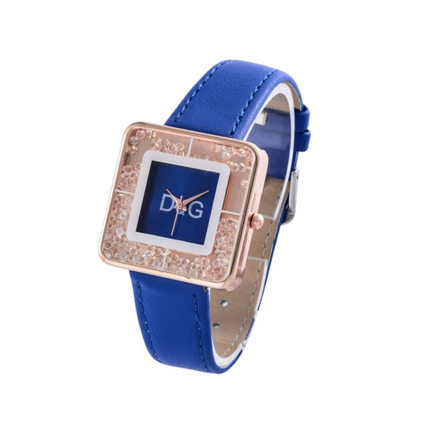 Hot New Top Luxury Brand Quartz Watch Women Fashion Design Square Dress Watches Ladies Casual Leather Wrist Watches Reloj Mujer - Virtual Blue Store