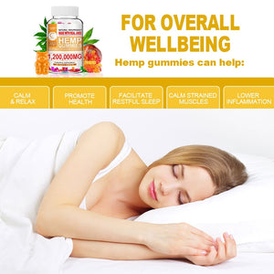 GreenPeople Hemp Gummies Apple Flavor Premium 1,200,000Mg Antidepressant Decompression Helps Sleep Rich In Vitamins&Omega 3-6-9 - Virtual Blue Store