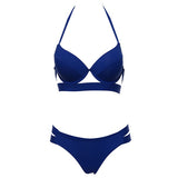 Andzhelika Bikinis Women Bandage Swimsuit Bikini 2021 Sexy Push Up Swimwear Low Waist Bathing Suit Halter Bikinis Suit Swim - Virtual Blue Store