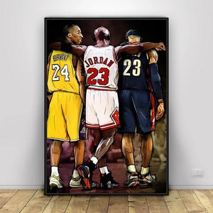 Kobe Bryant LeBron James Basketball Star Canvas Painting Scandinavian Cuadros Wall Art Pictures Prints Posters for Living Room - Virtual Blue Store