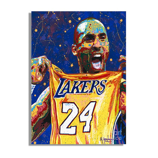 Kobe Bryant LeBron James Basketball Star Canvas Painting Scandinavian Cuadros Wall Art Pictures Prints Posters for Living Room - Virtual Blue Store