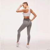 CHRLEISURE Grid Tights Yoga Pants Women Seamless High Waist Leggings Breathable Gym Fitness Push Up Clothing Girl Yoga Pant - Virtual Blue Store