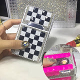 84mm Cigarette Handmade Sticky Rhinestones Metal Cigarettes Case Box With USB Chargeable Lighter - Virtual Blue Store