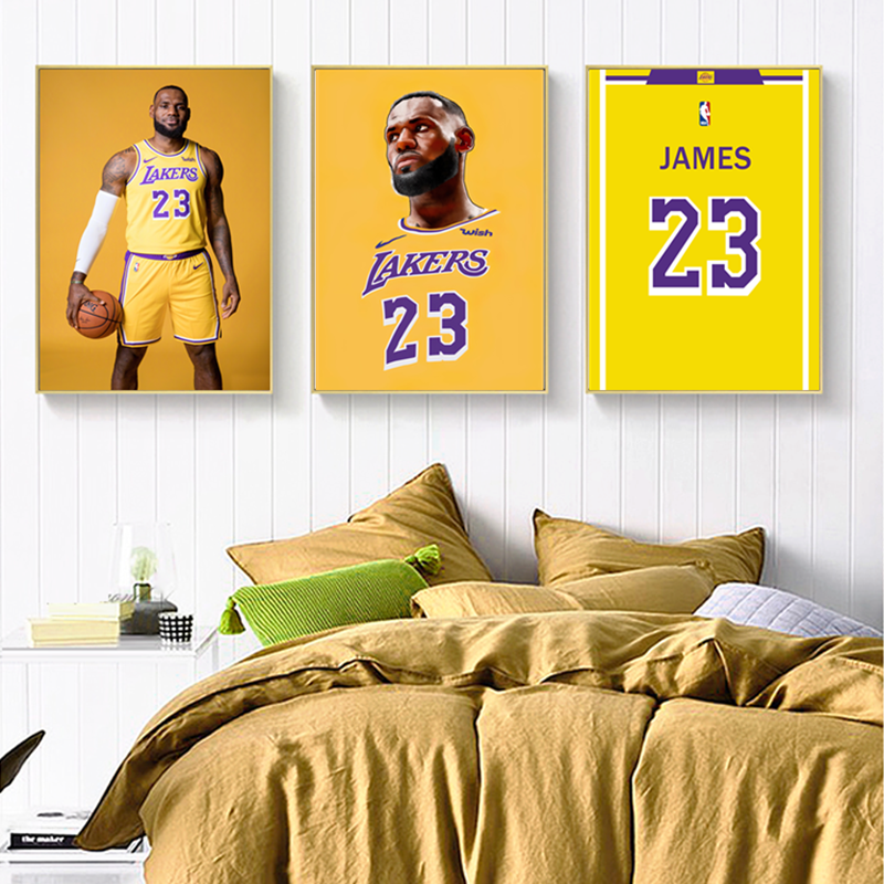 Lebron James Poster Canvas Print Wall Art Basketball Poster for Fans Gift