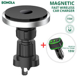 Bonola Magsafe Wireless Car Charger For iPhone12Pro Max/12Pro/12Mini/12 Qi Fast Quick Charge Mag Safe iphone USB Type C Chargers
