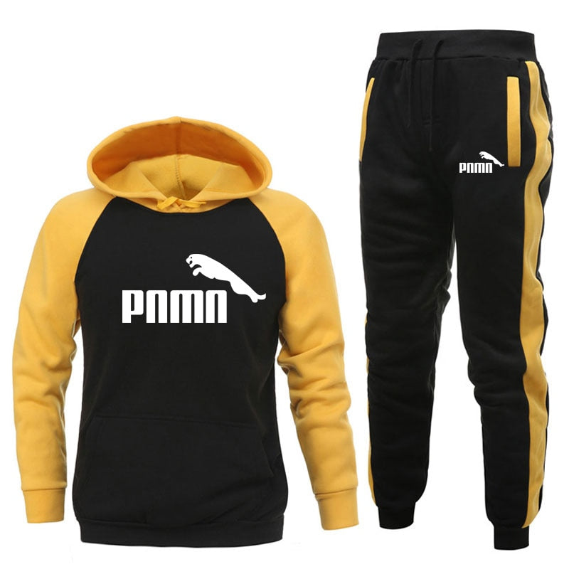 New Brand PNMN Men Clothing Sets Tracksuit 2 Piece Sets Hoodies+Pants Men's Sweater Set Sports Suit Streetswear Jackets - Virtual Blue Store