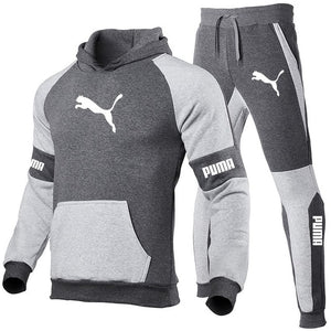 Autumn/Winter new men's hoodie suit brand sportswear jumper suit wool hoodie + sport pants Jogging men's jumper 3XL sport - Virtual Blue Store