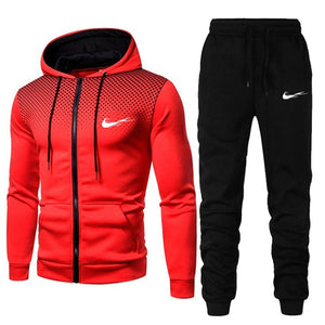 2 pieces/set of men's sportswear suit autumn and winter men's hooded sportswear men's fashion sweatshirt + sweatpants suit - Virtual Blue Store