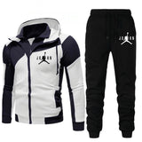 Autumn and winter hot sale men's 2 hooded zipper jacket jacket sportswear pants casual sportswear men's sportswear suit - Virtual Blue Store