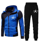 Autumn and winter hot sale men's 2 hooded zipper jacket jacket sportswear pants casual sportswear men's sportswear suit - Virtual Blue Store