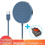 Essager 15W QI Magnetic Wireless Charger For iPhone 12 Pro Max Mini Induction Fast Magic Magsafing Wireless Charging Pad Adapter - Virtual Blue Store