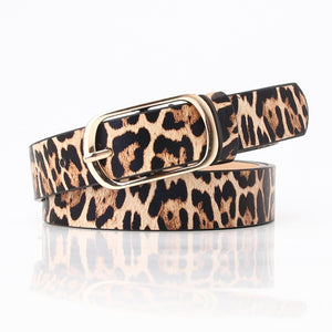 Vintage Snake Leopard Print Belt for Women Black Fashion Waist Leather Belt for Lady Female Waistband Belts - Virtual Blue Store