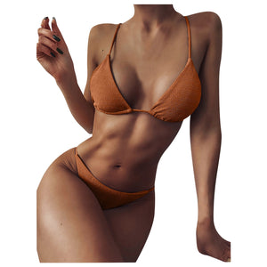 2021 New High Waist Bikini Swimwear Women Swimsuit Push Up Bikinis Women Bathing Suit Biquini Halter Bikini Summer Beach Wear - Virtual Blue Store