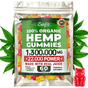 CatFit Hemp Oil Gummies Fudge Relieve stress & Anxiety Relief Blend Cute bear shape Fudge Office snacks - Virtual Blue Store