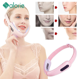 V Face care Chin V-Line Up Lift Belt Machine Red Blue LED Photon Therapy Face Slimming Vibration Massager Facial Lifting Device - Virtual Blue Store