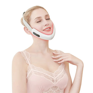 V Face care Chin V-Line Up Lift Belt Machine Red Blue LED Photon Therapy Face Slimming Vibration Massager Facial Lifting Device - Virtual Blue Store