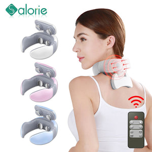 4 Heads Electric Neck Massager Pulse Back Shoulder Neck Massager Heating Pain Relief Health Care Cervical Vertebra Relaxation - Virtual Blue Store