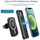 15W Magnetic Wireless Car Charger Mount Stand for iPhone 12 Pro Max Mini Automatic Magnet Air Vent Qi Fast Charging Phone Holder - Virtual Blue Store