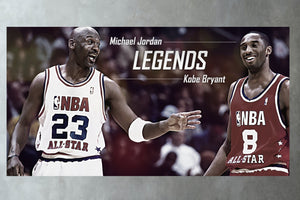 Kobe Bryant Michael Jordan  Poster Basketball Living Room Decoration Painting Basketball PlayerHotel Apartment  Wall Art Sticke - Virtual Blue Store